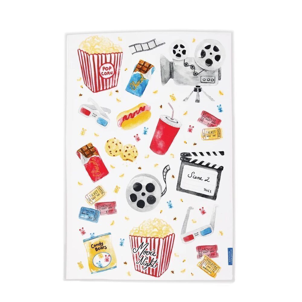 Stonewall Kitchen “Movie Night” Cotton Tea Towel - New with Tag - 18” × 28”